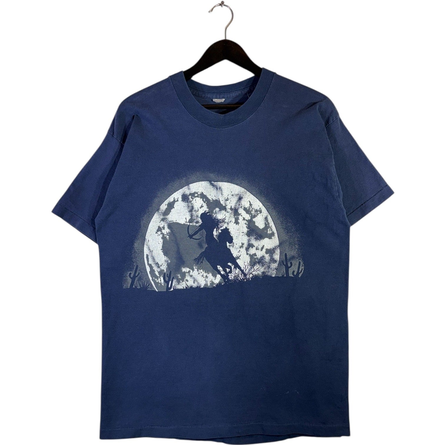 Vintage Cowboy Full Moon Graphic T-Shirt