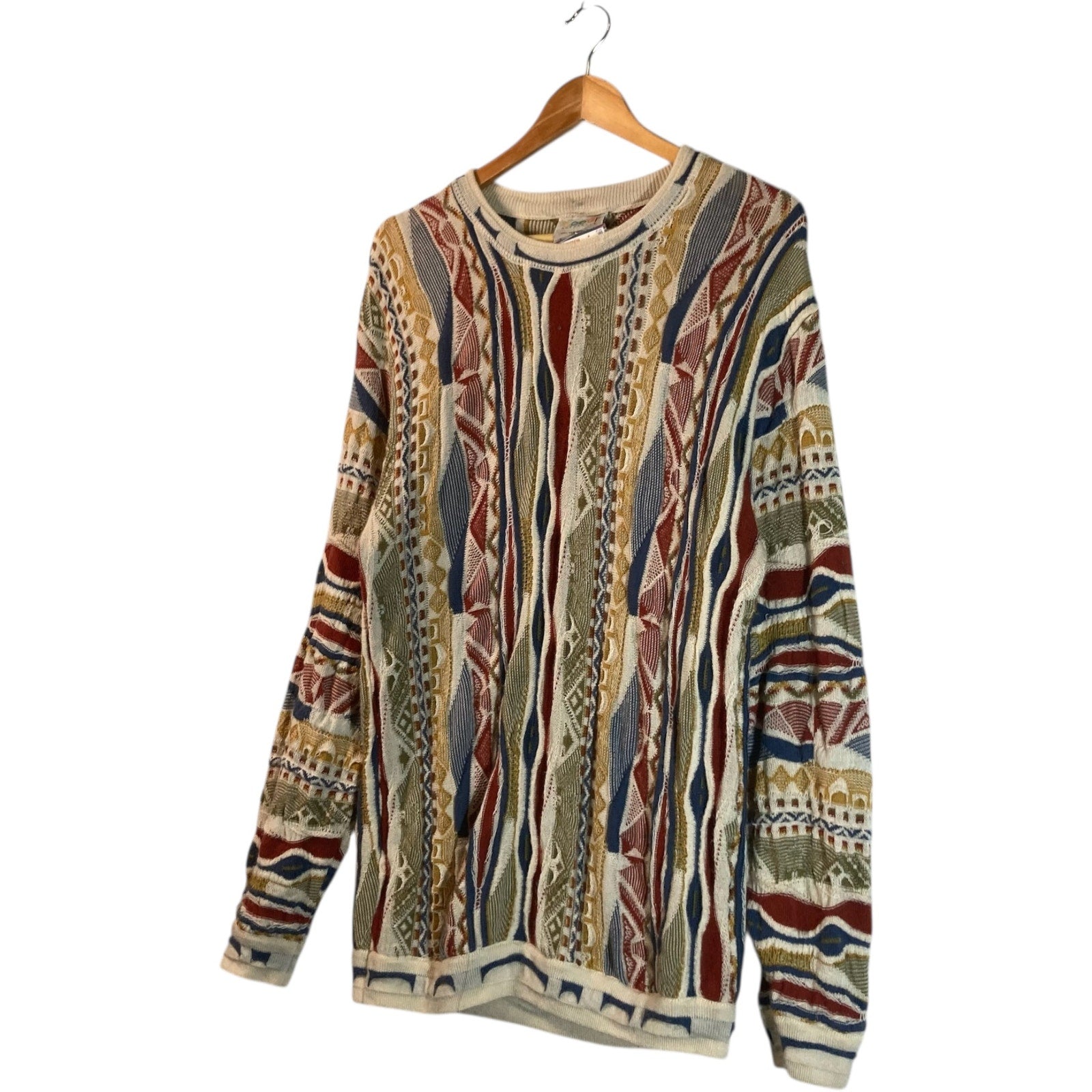 Vintage Coogi 3D Diamond Abstract Knit Sweater