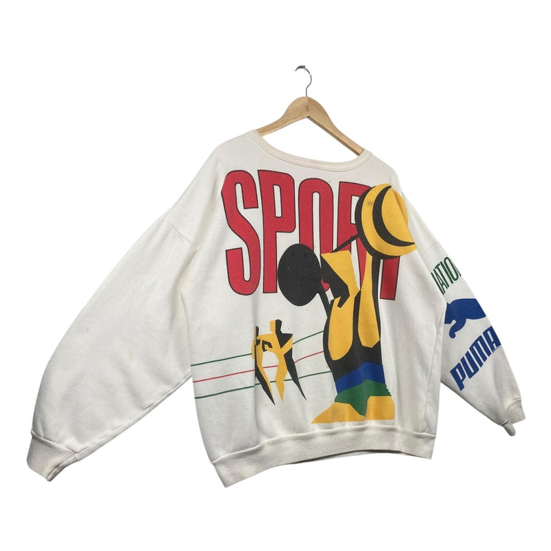 Vintage Puma Allover Print Sport Crewneck
