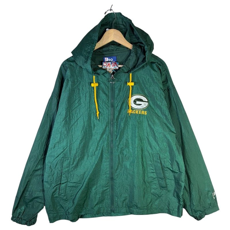 Vintage Green Bay Packers NFL Hooded Windbreaker