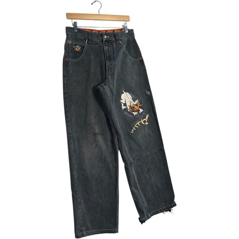 Vintage Paco Jeans Pitbull Graphic Wide Leg Denim Jeans 31 x 31