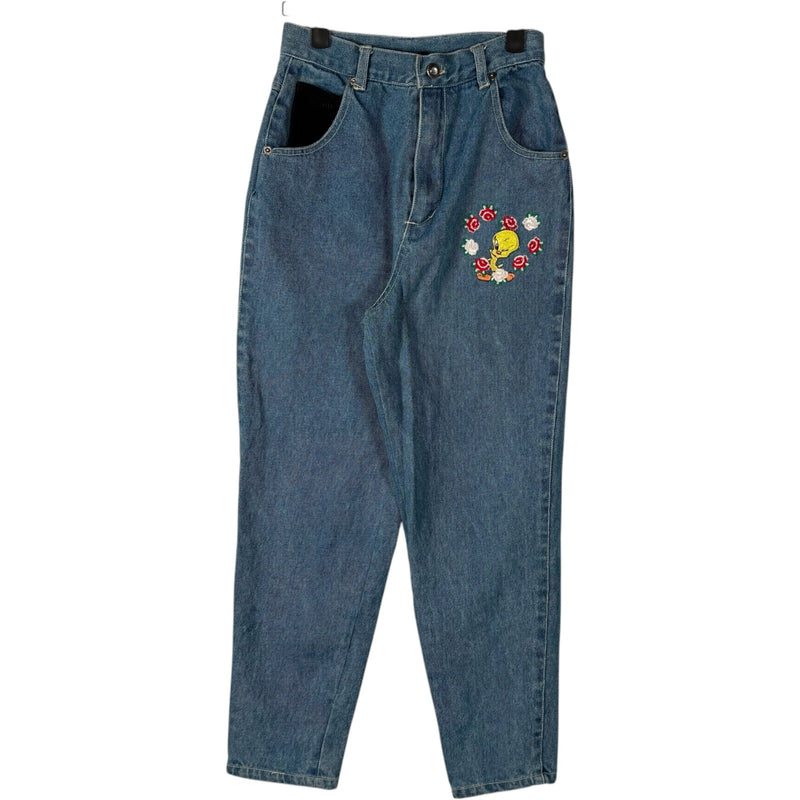 Vintage Girls Looney Tunes Tweety Bird Straight Leg Denim Jeans