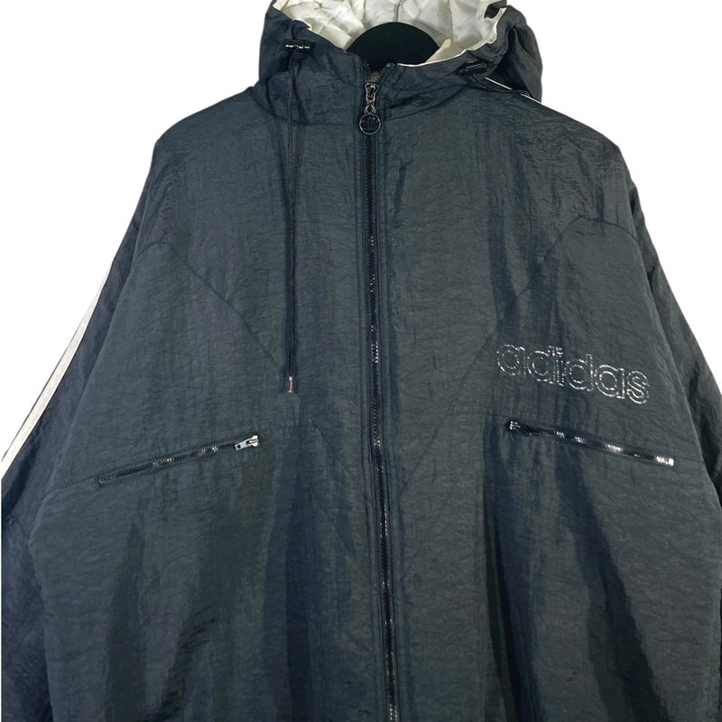 Vintage Adidas Trefoil 3-Stripes Hooded Windbreaker
