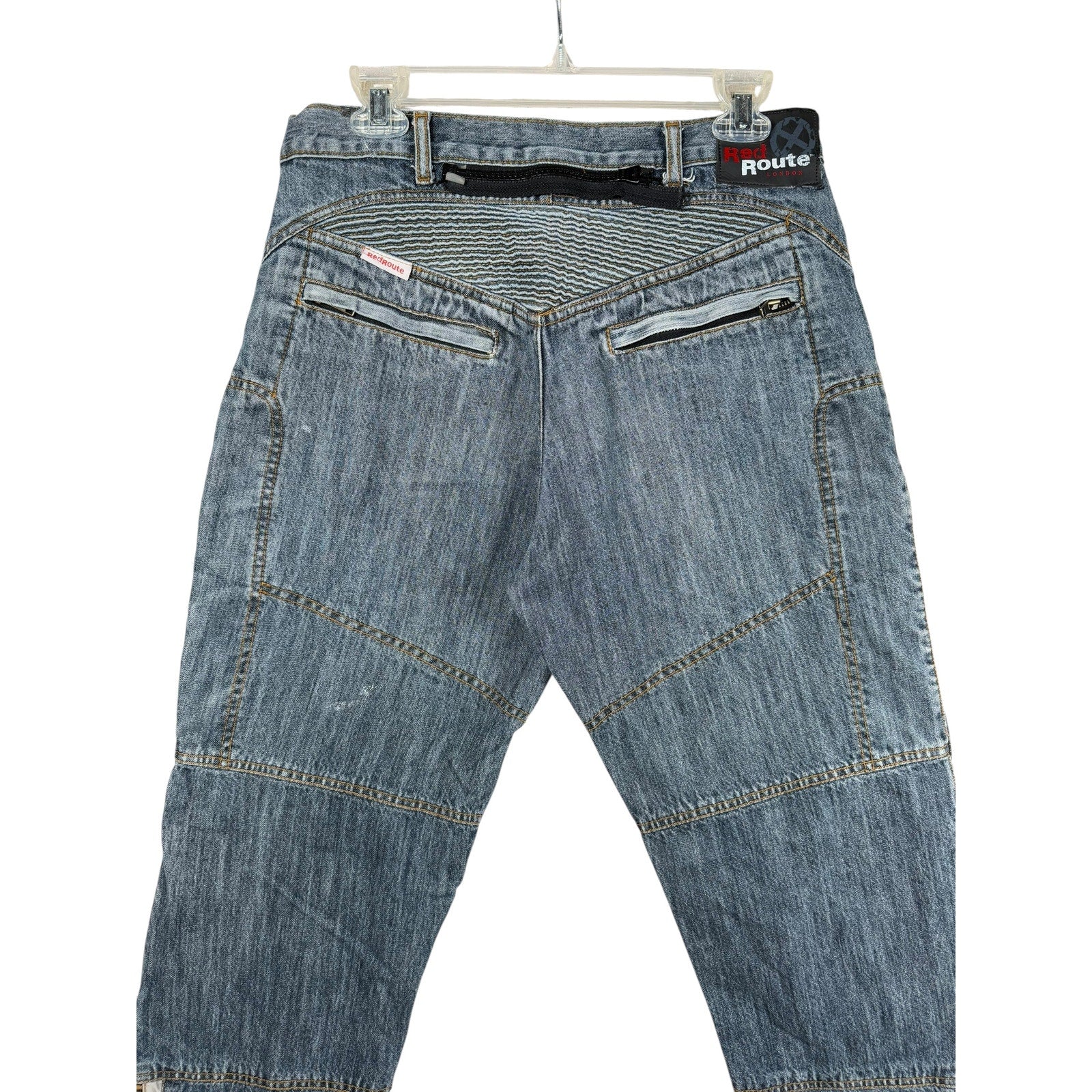 Vintage Red Route Kevlar Carpenter Work Jeans Denim Pants 32