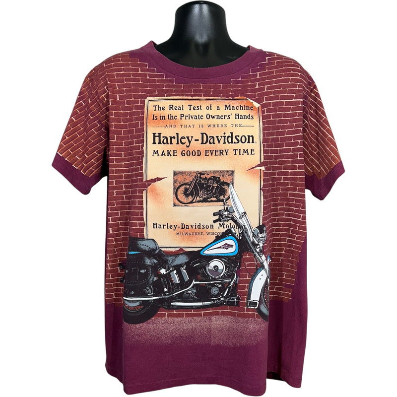 Vintage Harley Davidson "Mage Good Every Time" AOP Tee 90s