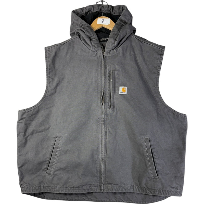 Vintage Carhartt Full Zip Hooded Workwear Vest