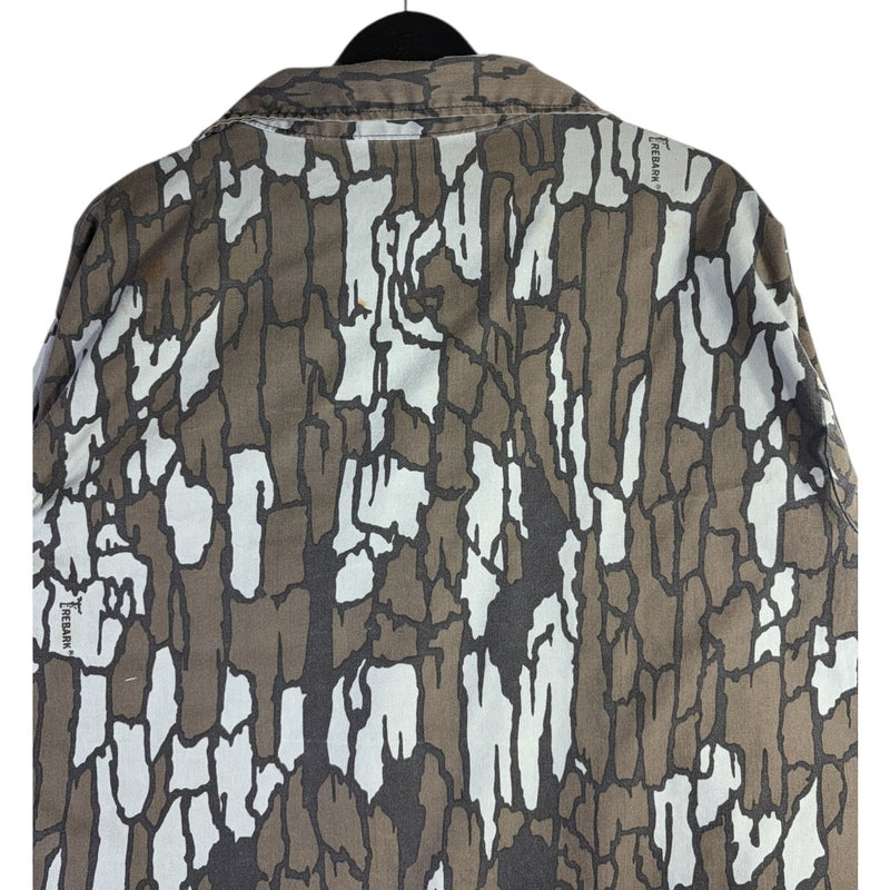 Vintage Tree Bark Camo Long Sleeve Button Up Jacket