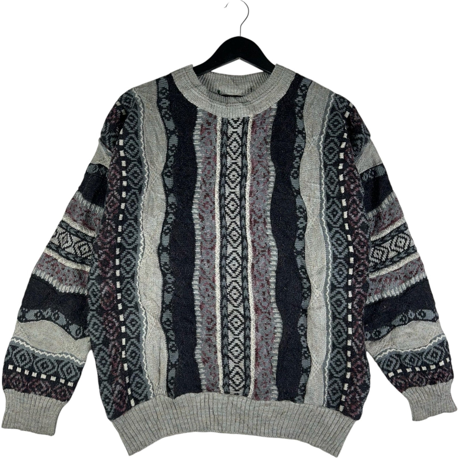 Vintage 3D Knit Patterned Pullover Sweater