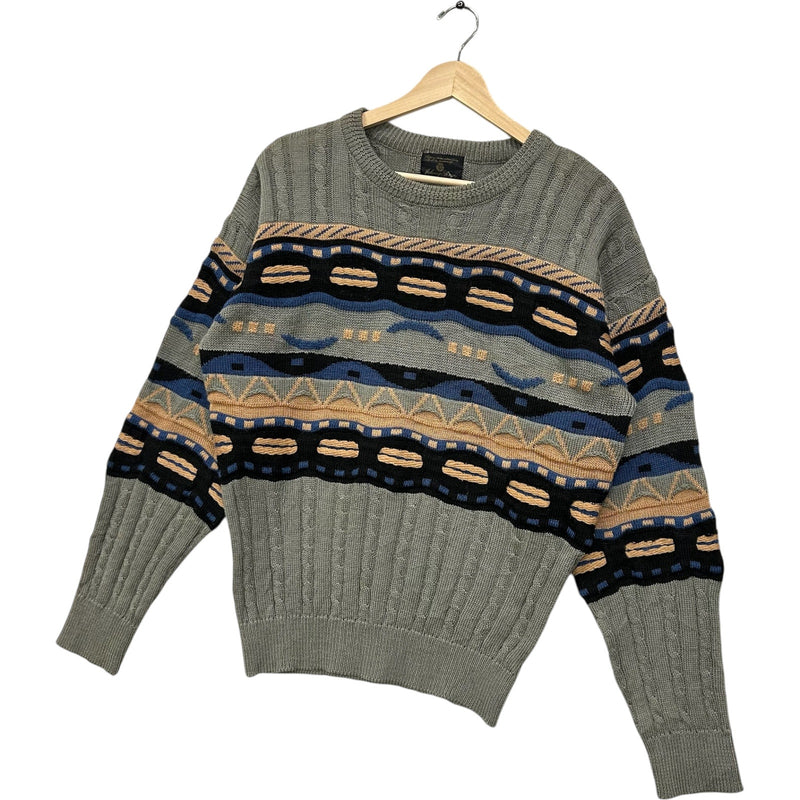 Vintage 3D Textured Patterned Pullover Sweater