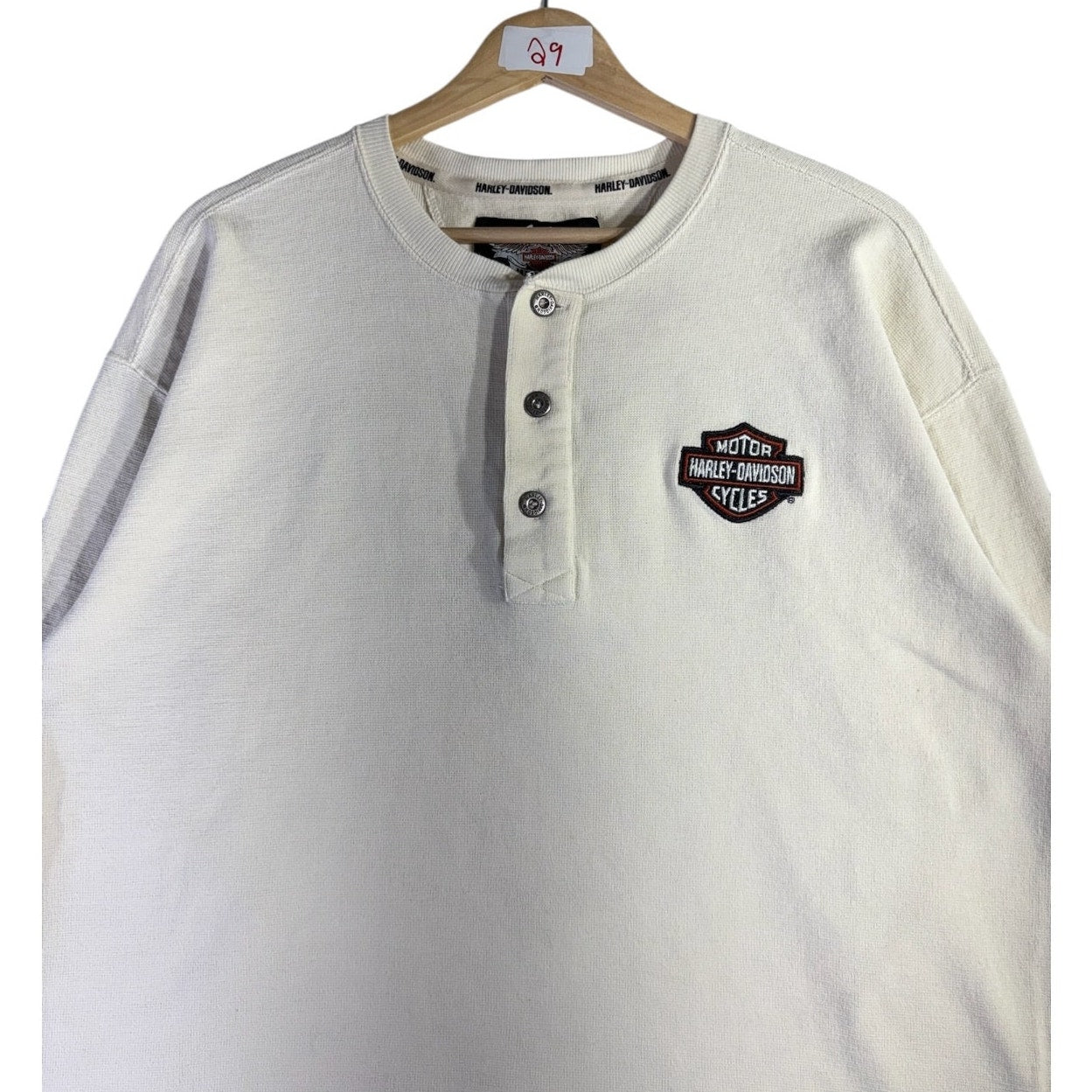 Vintage Harley Davidson Henley Long Sleeve