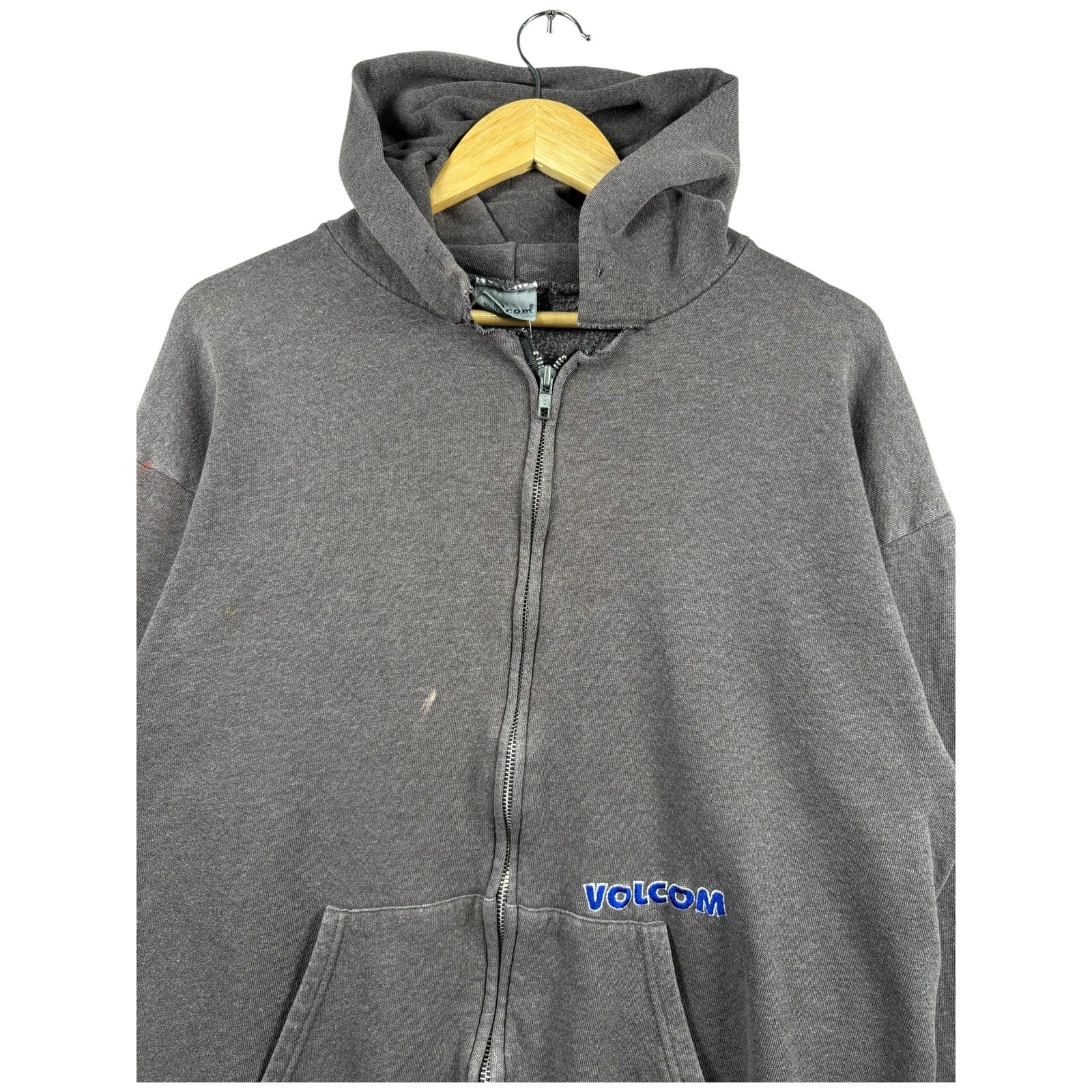Vintage Volcom Full Zip Embroidered Hoodie