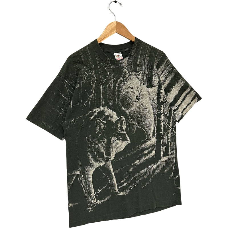 Vintage Wolf Pack Double Sided AOP Nature Tee