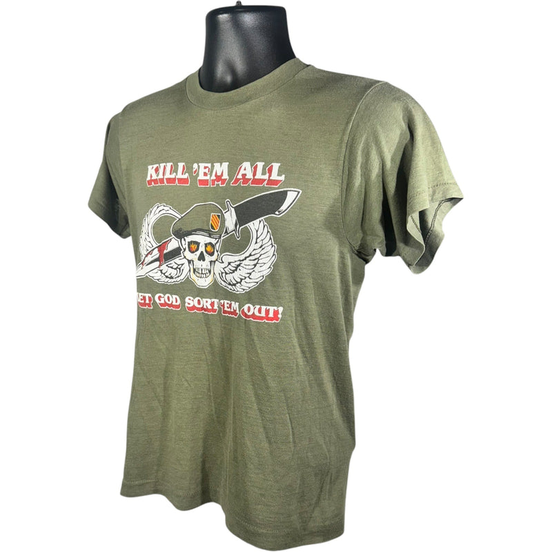 Vintage Kill 'Em All Let God Sort 'Em Out Military Tee 90s