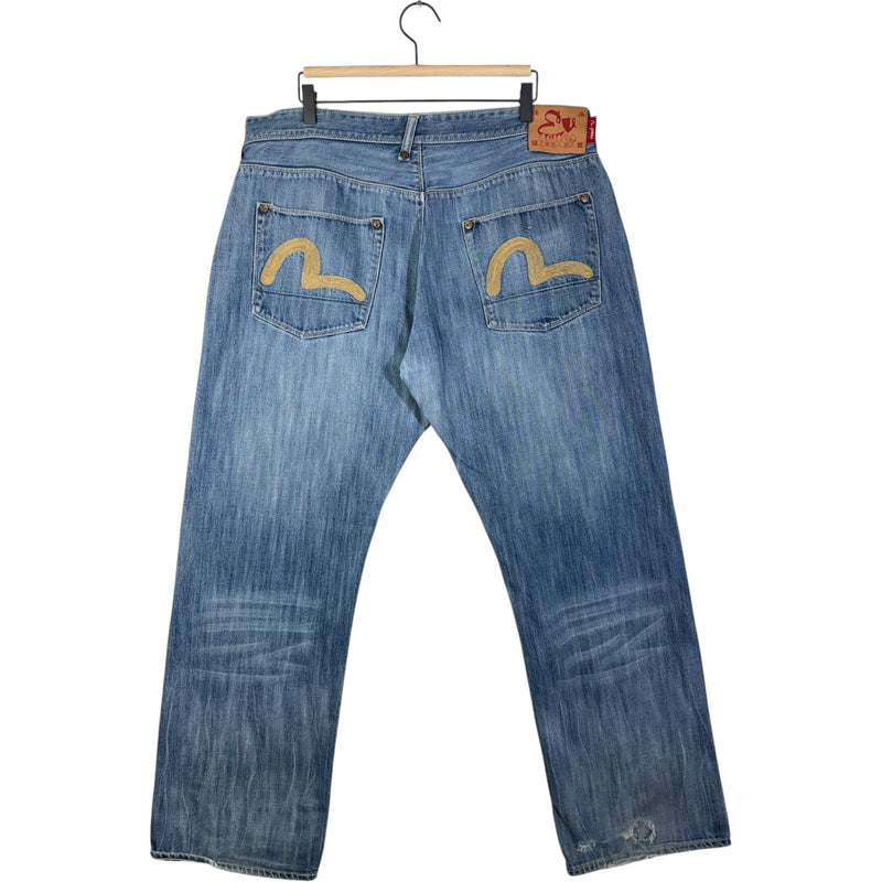 Vintage Straight Leg Distressed Denim Jeans
