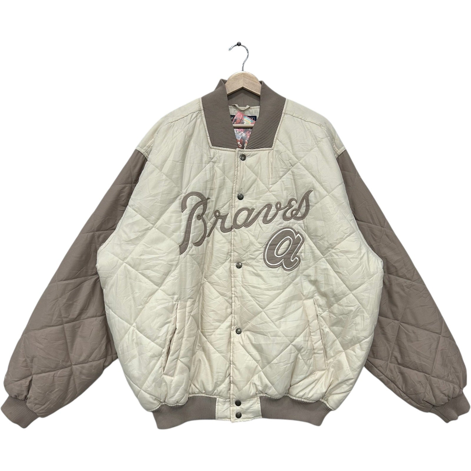 Vintage Majestic Atlanta Braves MLB Quilted Bomber Jacket