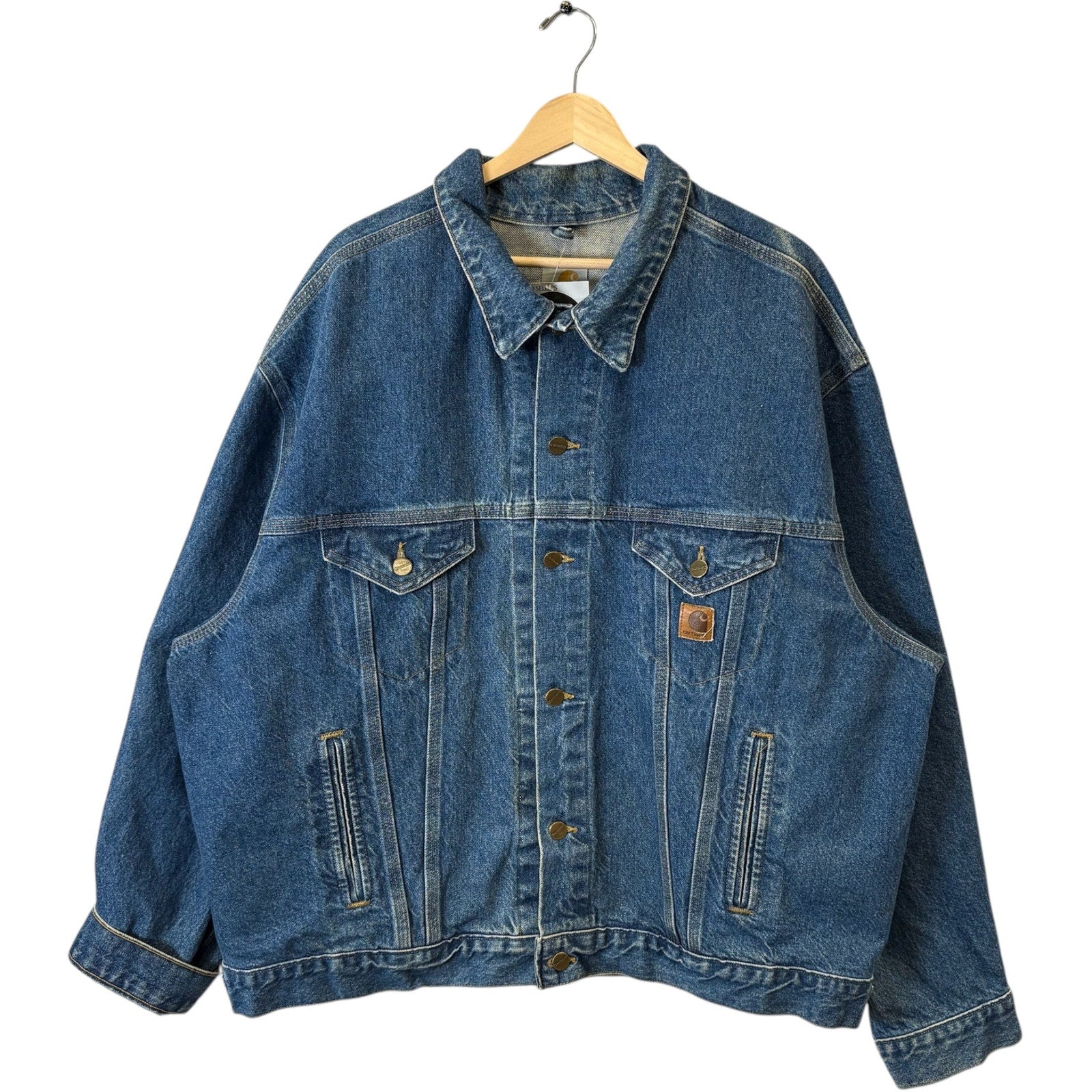 Vintage Carhartt J12 DST Button Up Denim Jacket