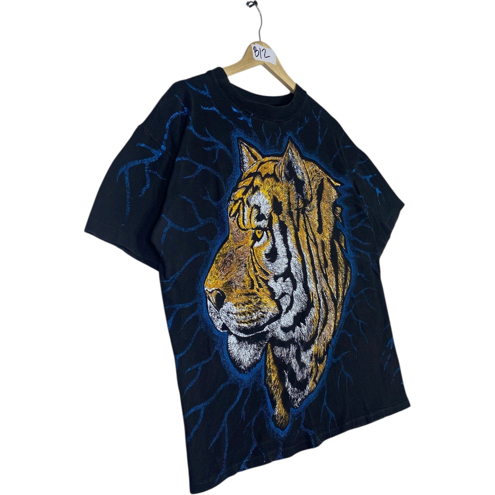 Vintage Tiger Head Big Print Graphic T-Shirt