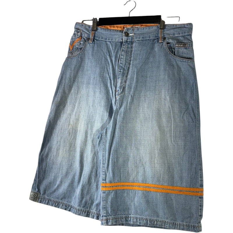Vintage Platinum Edge Wide Leg Denim Shorts 38