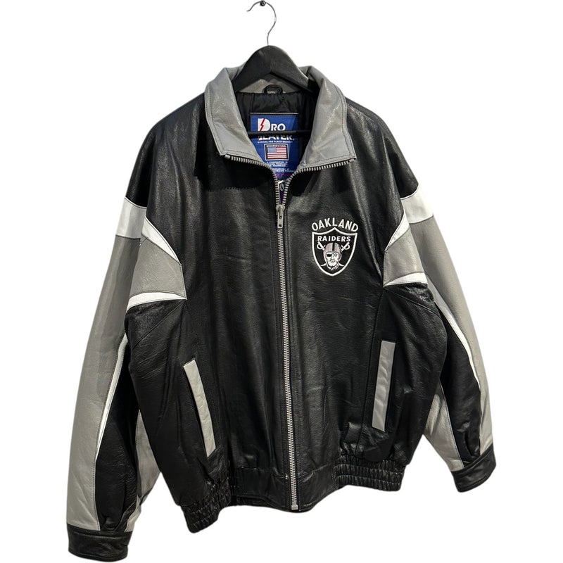 Vintage Pro Player Las Vegas Raiders Leather Bomber Jacket