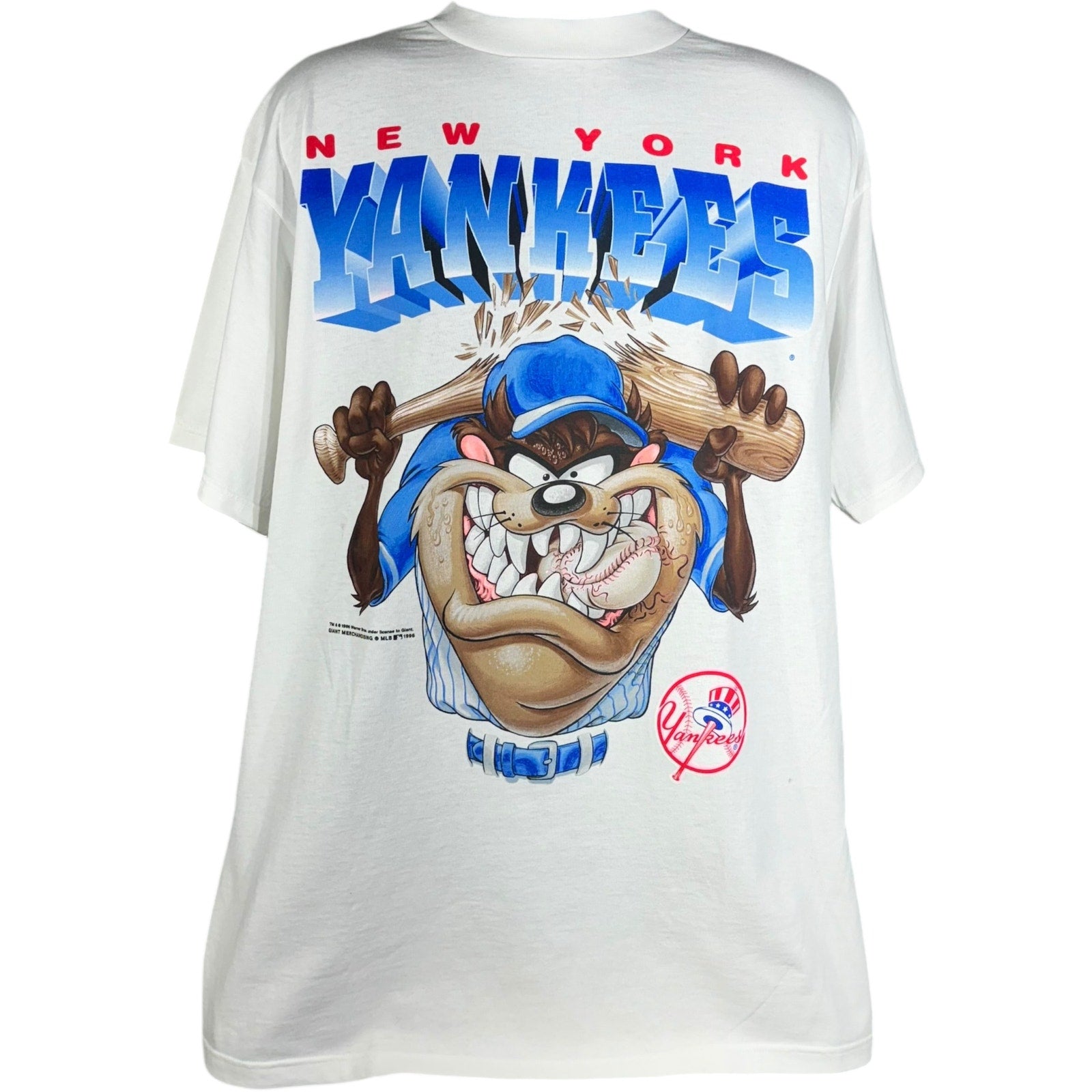 Vintage Looney Tunes New York Yankees Taz MLB Tee 1996 NWT