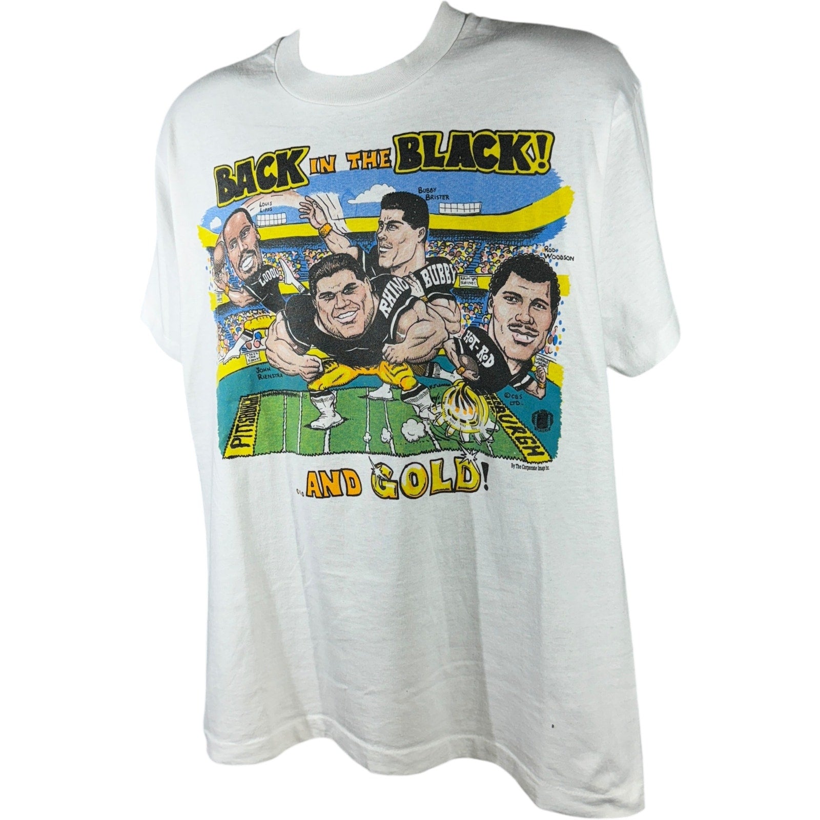 Vintage Pittsburgh Steelers "Black and Gold" Caricature Tee