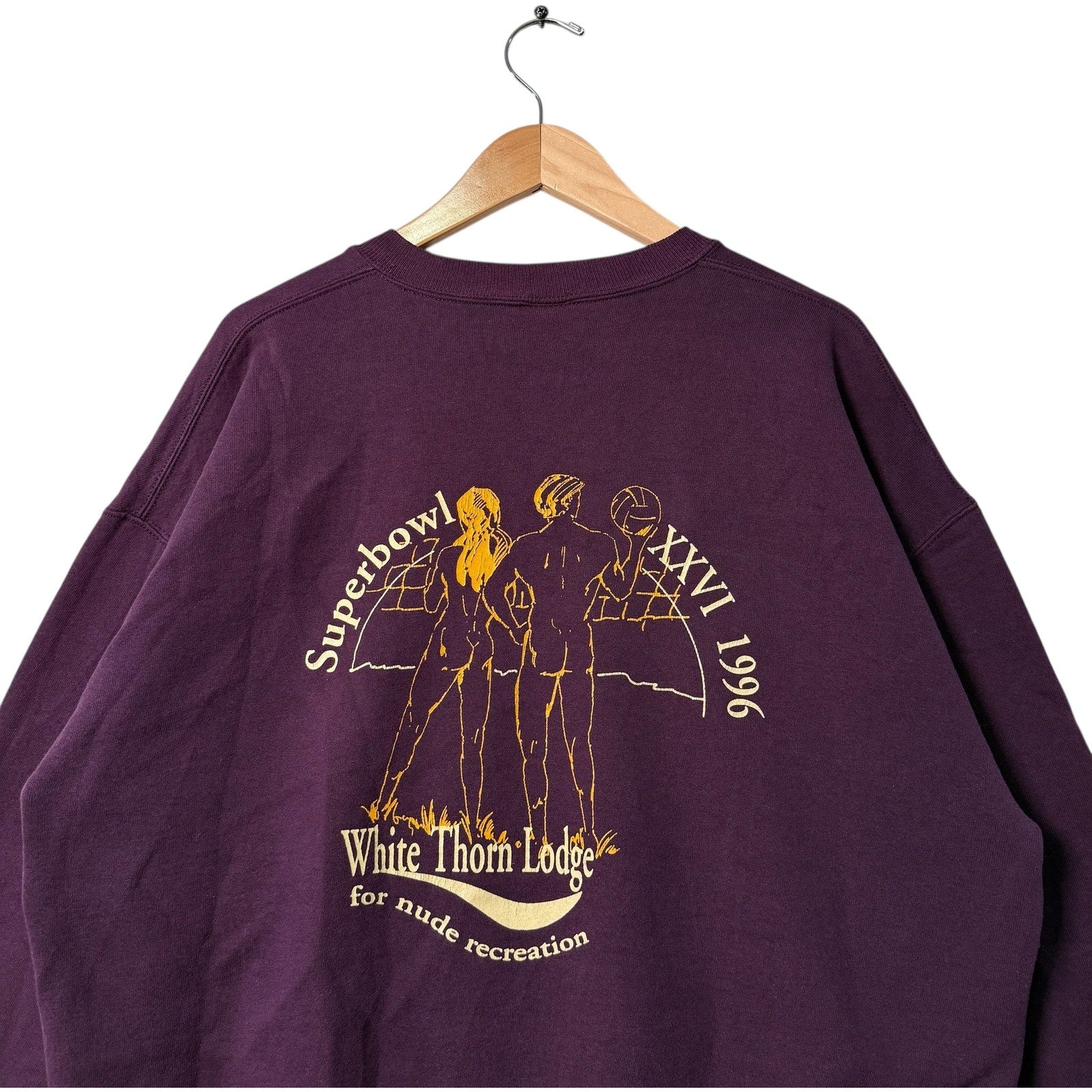 Vintage White Horn Lodge Super Bowl Crewneck 1996