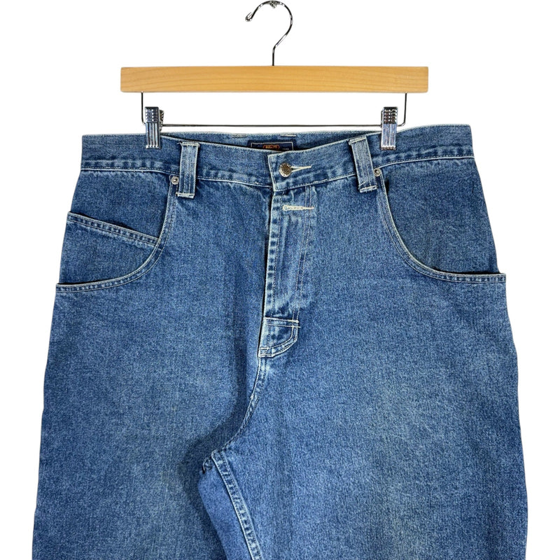 Vintage Route 66 Denim Carpenter Shorts 36 x 12