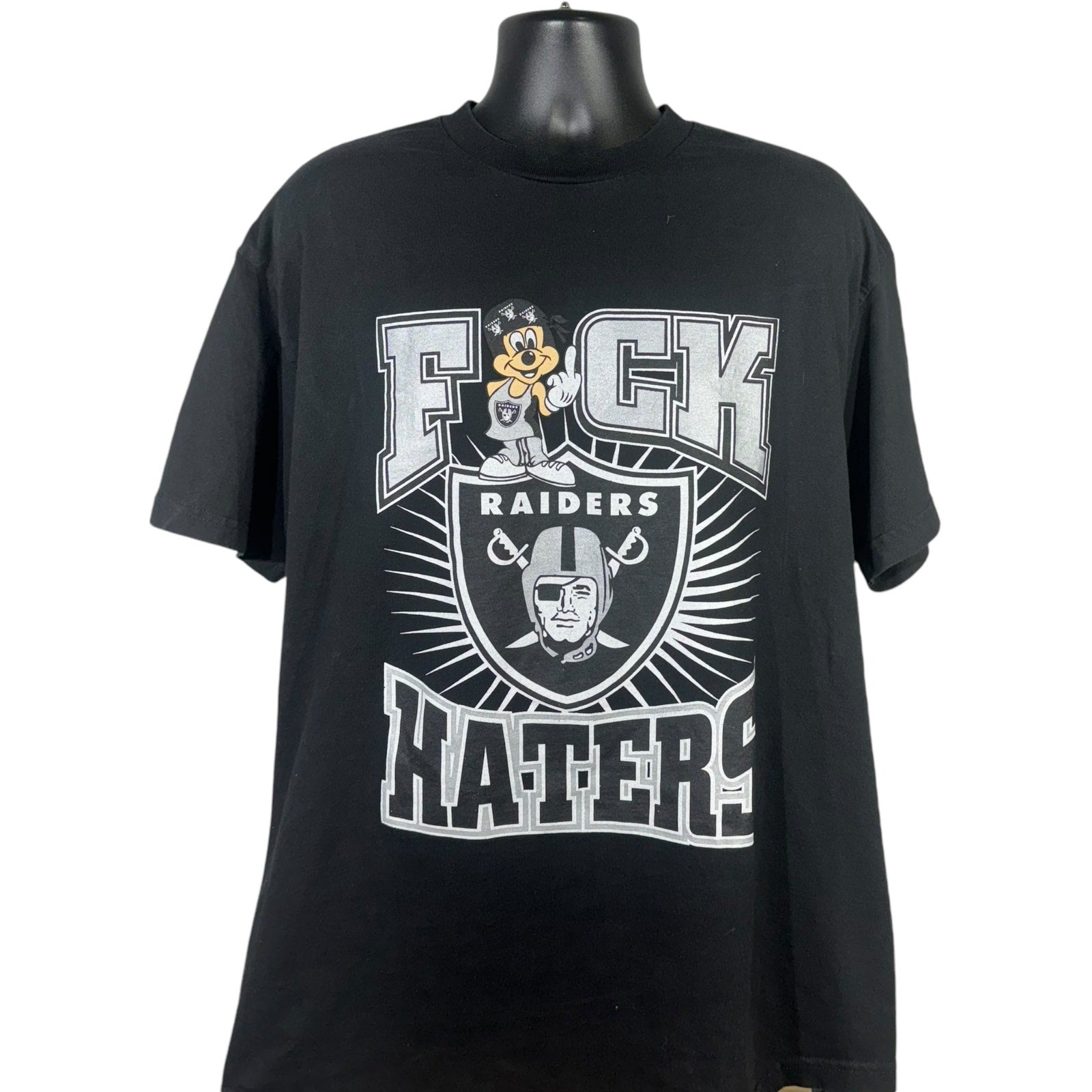 Vintage Oakland Raiders "F**k Haters" Mickey Mouse NFL Tee