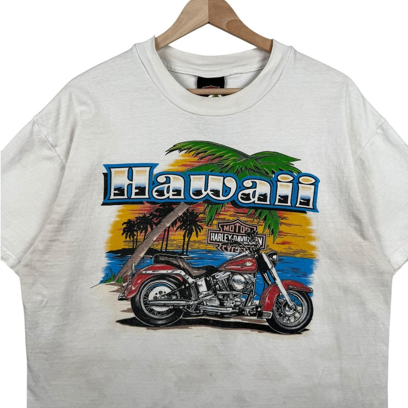Vintage Harley Davidson Hawaii Motorcycle Graphic T-Shirt