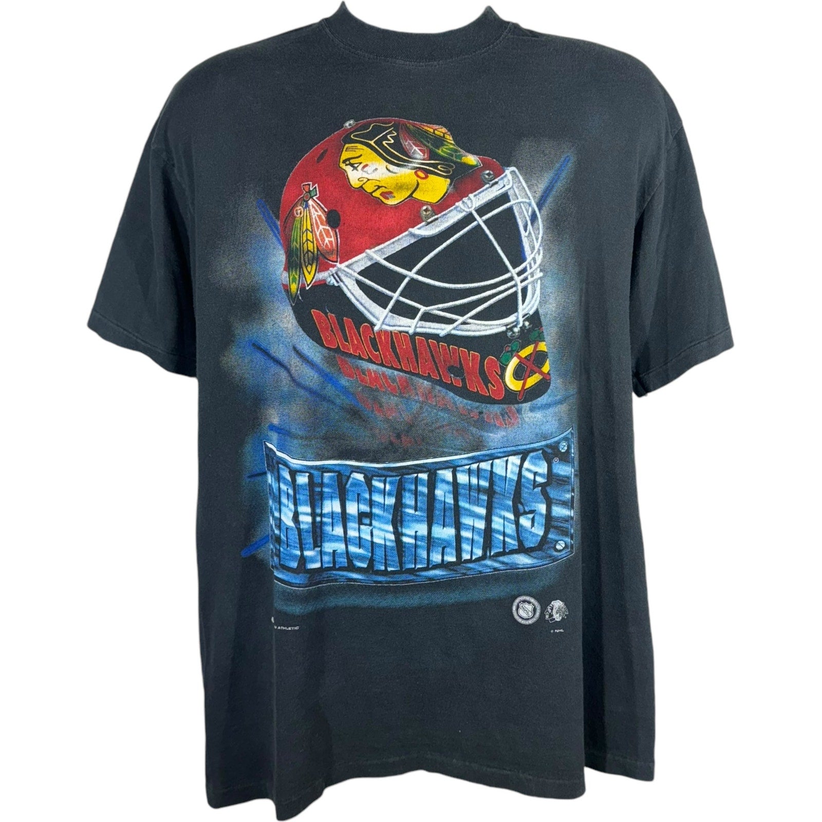 Vintage NHL Chicago Black Hawks Helmet Tee