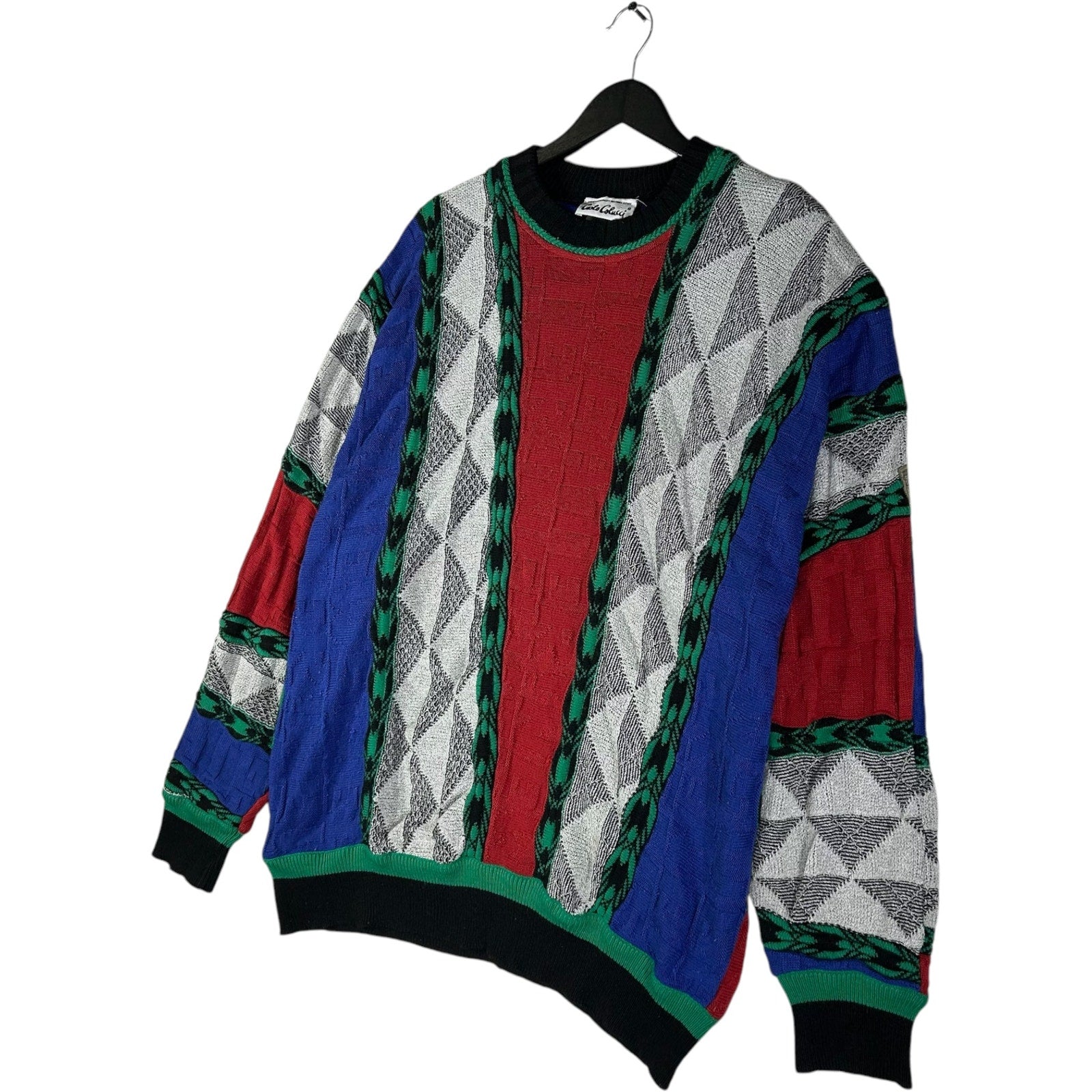 Vintage Carlo Colucci Geometric Pattern Knit Sweater