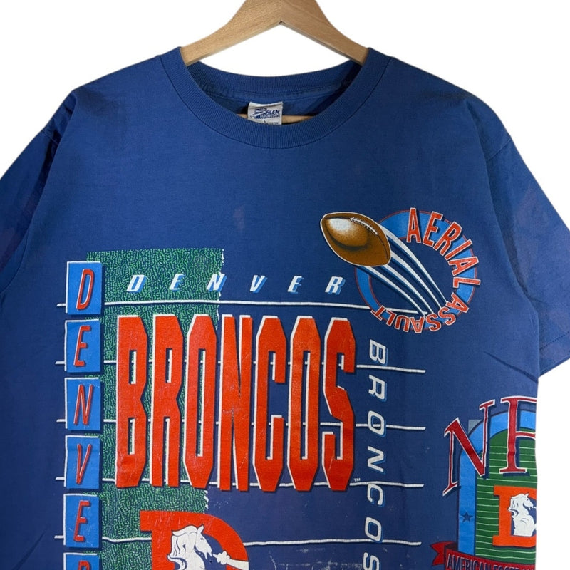 Vintage Salem Denver Broncos NFL Team Graphic T-Shirt