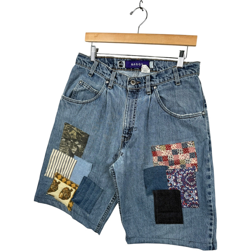 Vintage Levi's Baggy Patchwork Denim Jean Shorts 32