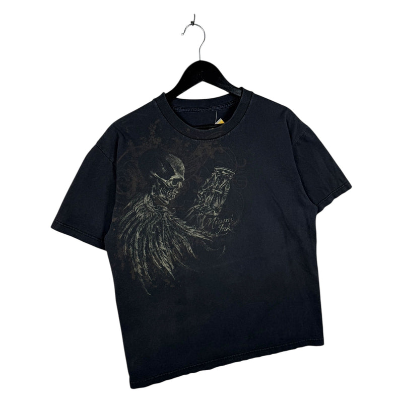 Vintage Miami Ink Skull Grim Reaper T-Shirt