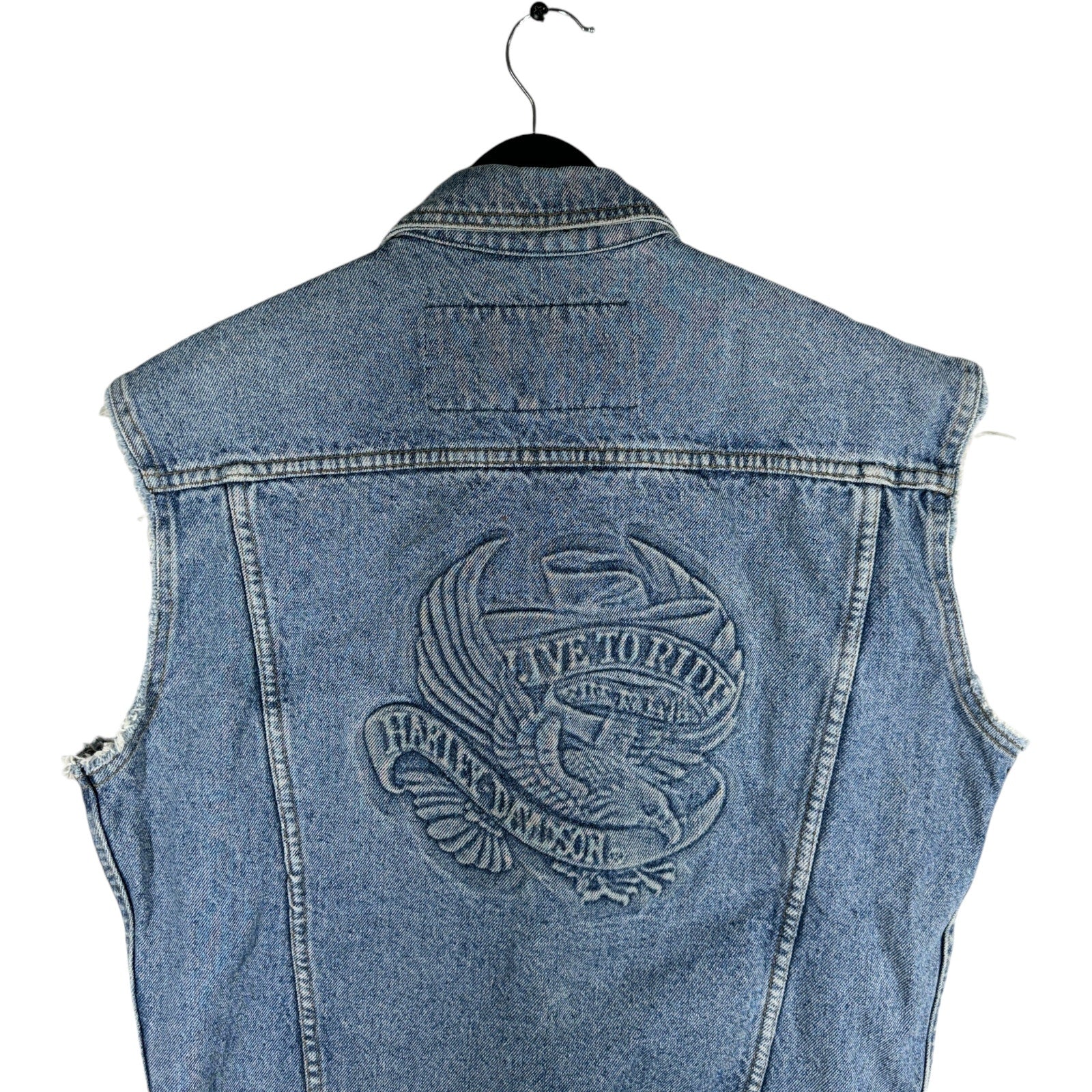 Vintage Harley Davidson Denim Cut Off Vest