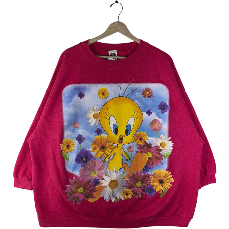 Vintage Looney Tunes Tweety Bird Flowers Crewneck 90s