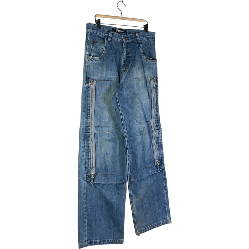 Vintage Spot Straight Leg Utility Denim Jeans Medium