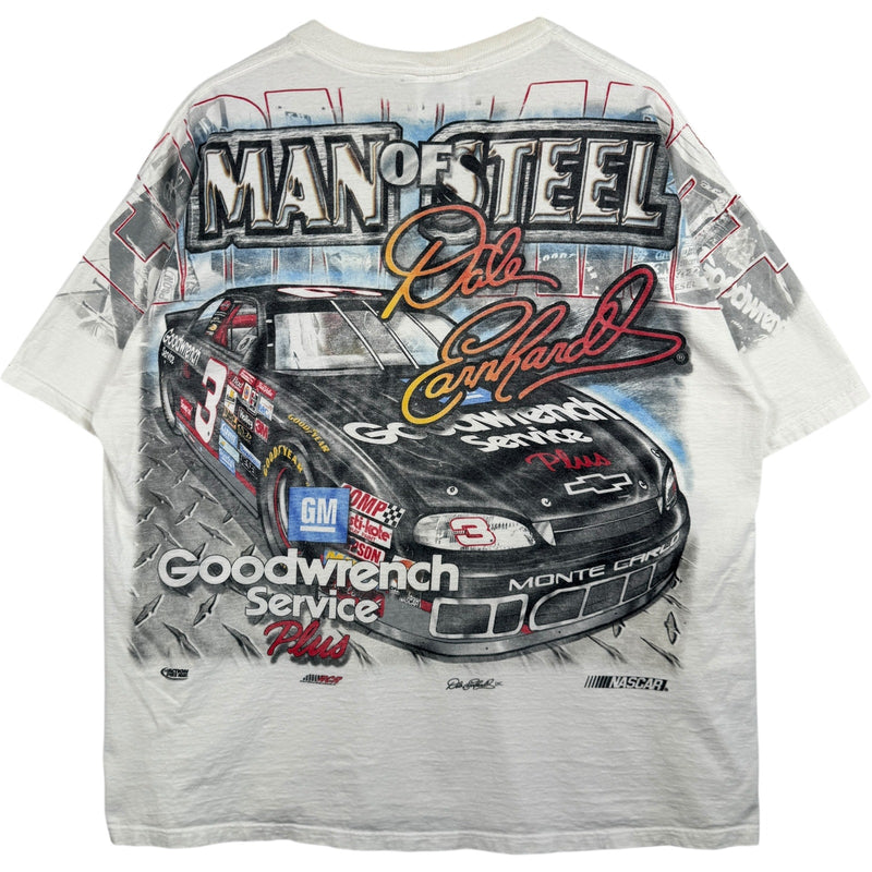 Vintage Dale Earnhardt Man Of Steel Goodwrench AOP NASCAR Tee