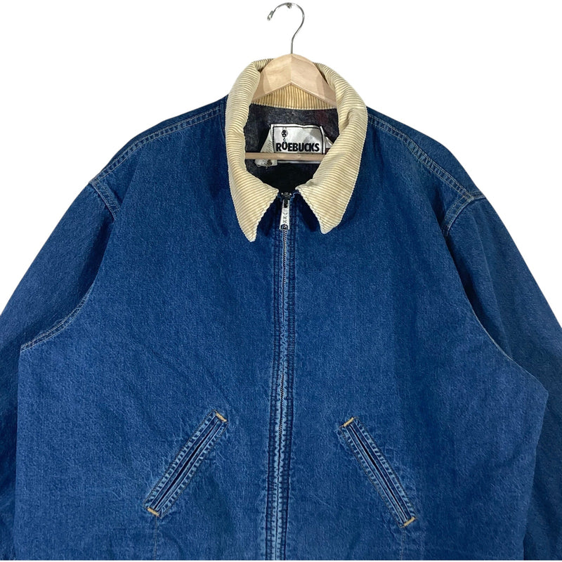 Vintage Roebucks Blanket Lined Full Zip Denim Jacket