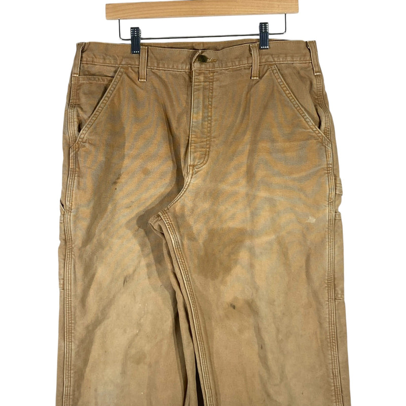 Vintage Carhartt Flannel Lined Carpenter Pants Men's 35x32