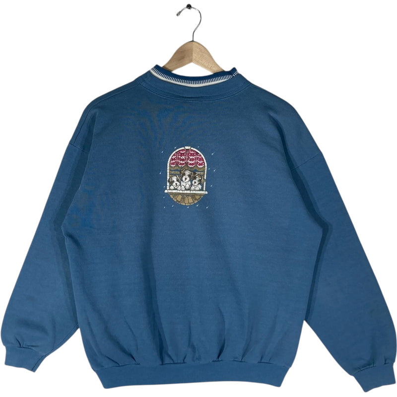 Vintage Puppies And Kittens On A Windowsill Crewneck