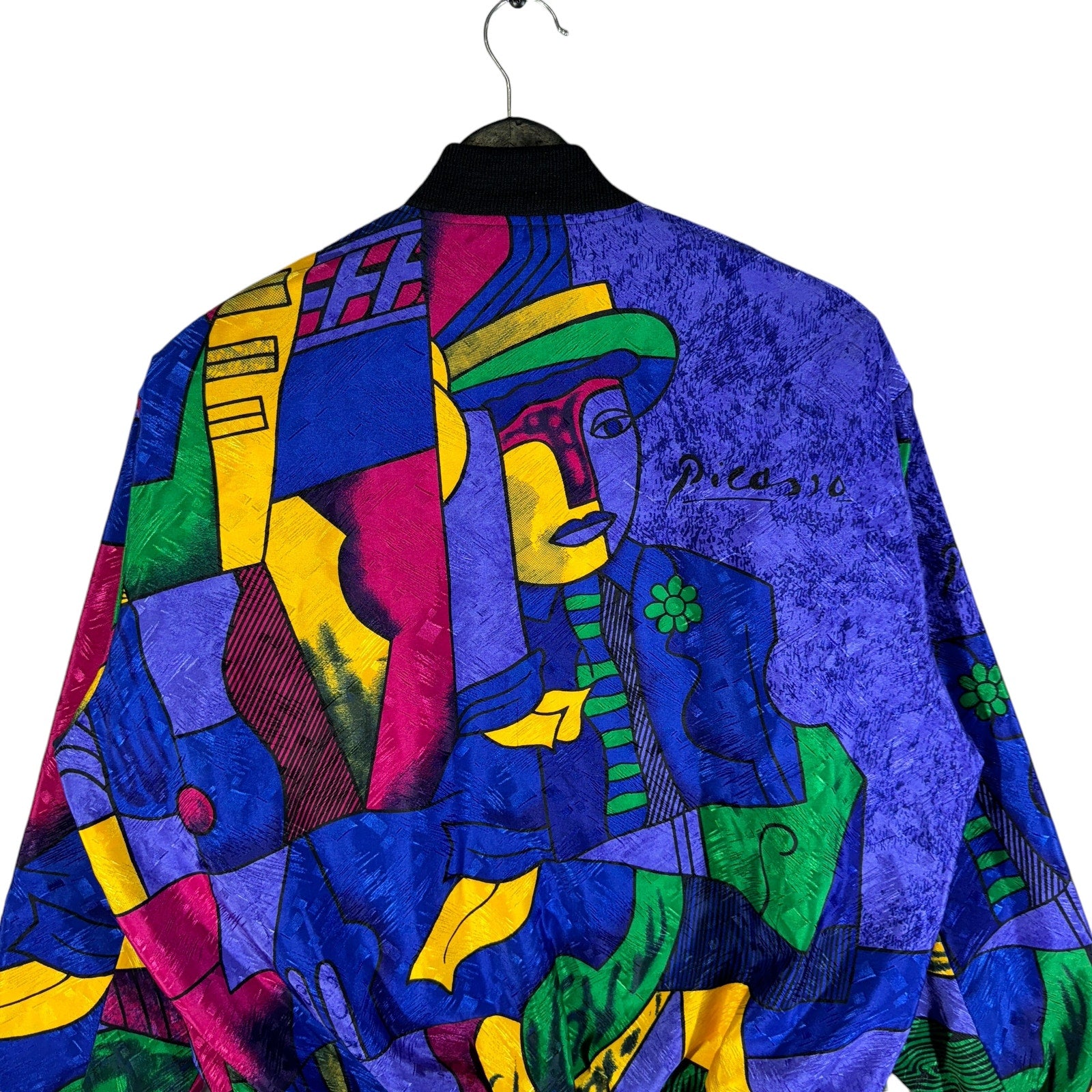 Vintage Picasso Abstract Design Reversible Bomber Jacket