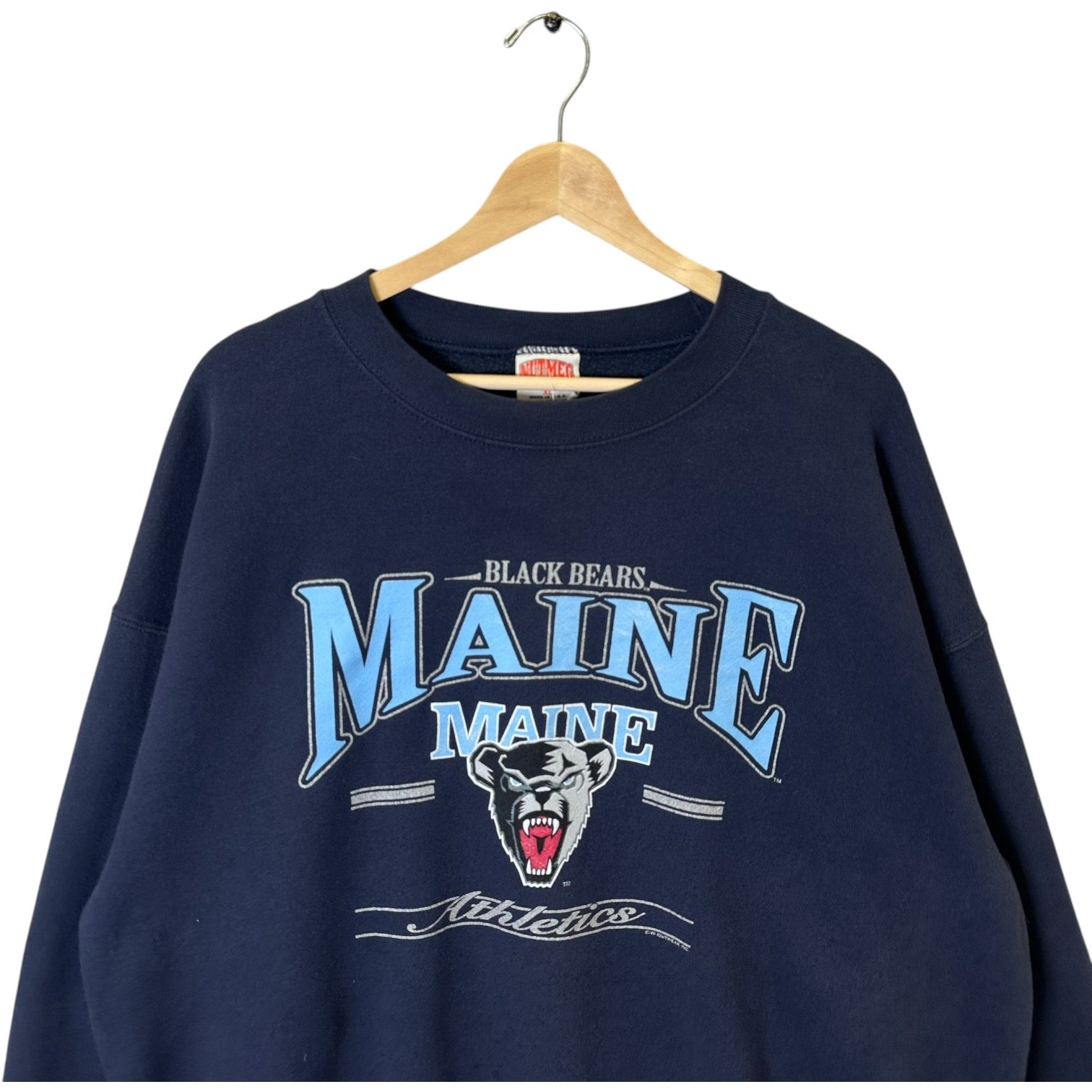 Vintage Nutmeg University Of Maine Black Bears Crewneck 90s