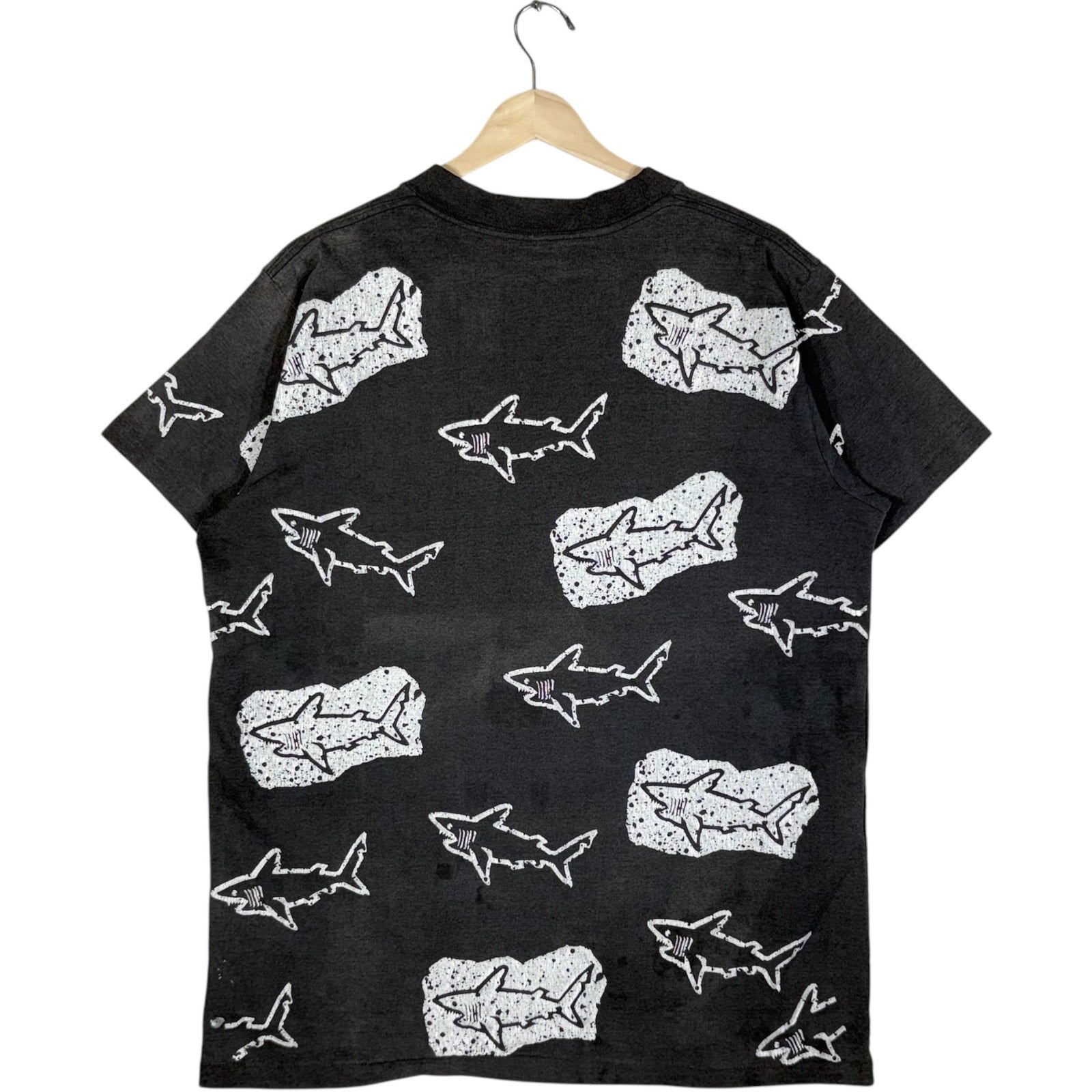 Vintage Universal Studios Amity Island JAWS Shark AOP Tee