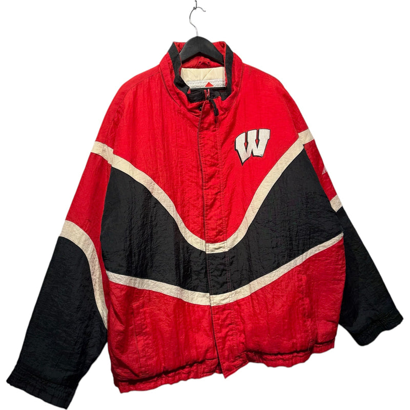 Vintage University Of Wisconsin Color Block Puffer Jacket