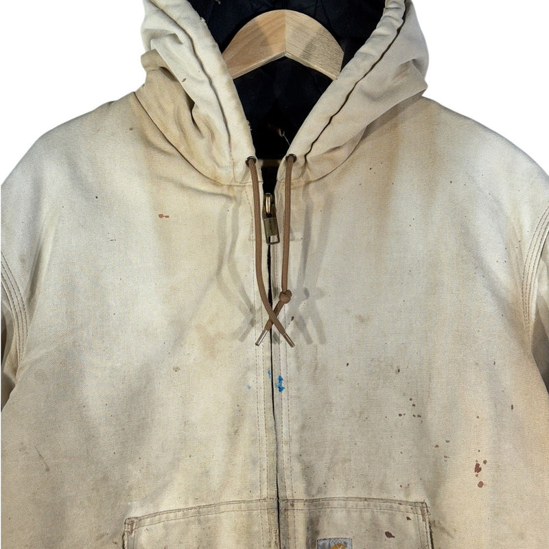 Vintage Carhartt Distressed Canvas Full Zip Workwear Jacket