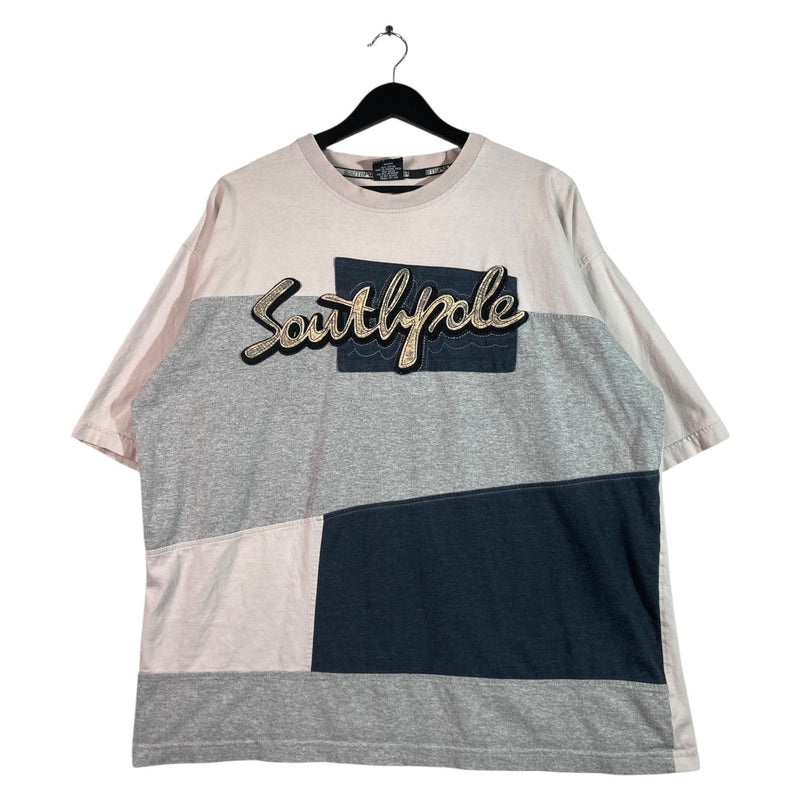 Vintage South-Pole Color Block Embroidered T-Shirt