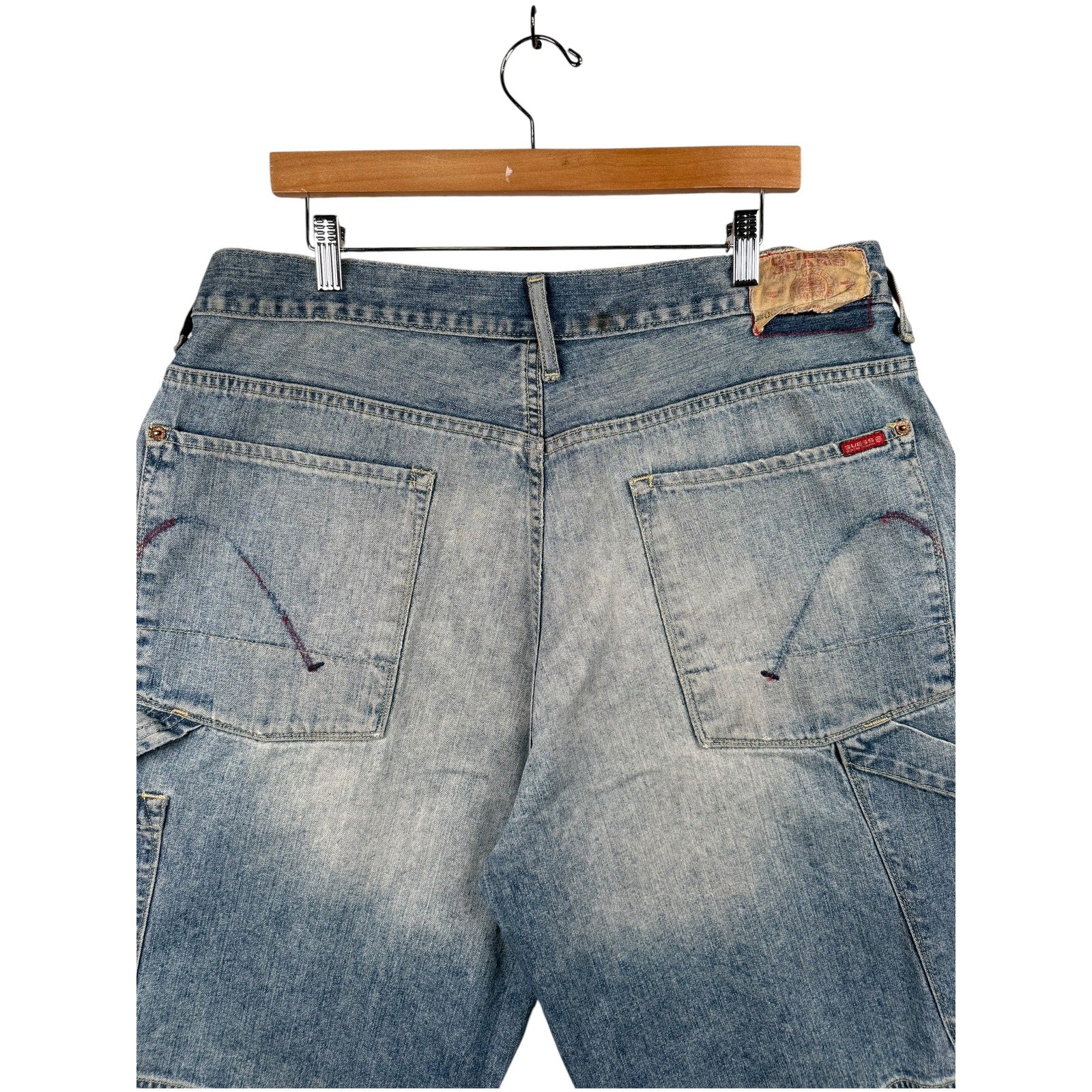 Vintage Guess Utility Cargo Denim Shorts 38
