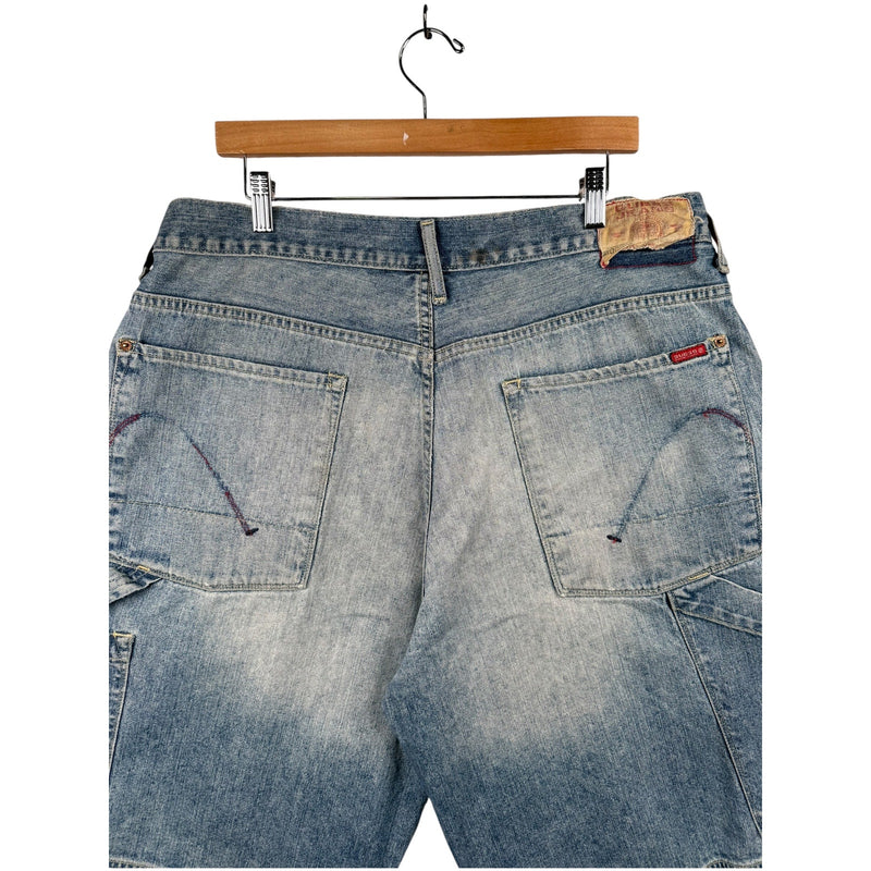 Vintage Guess Utility Cargo Denim Shorts 38