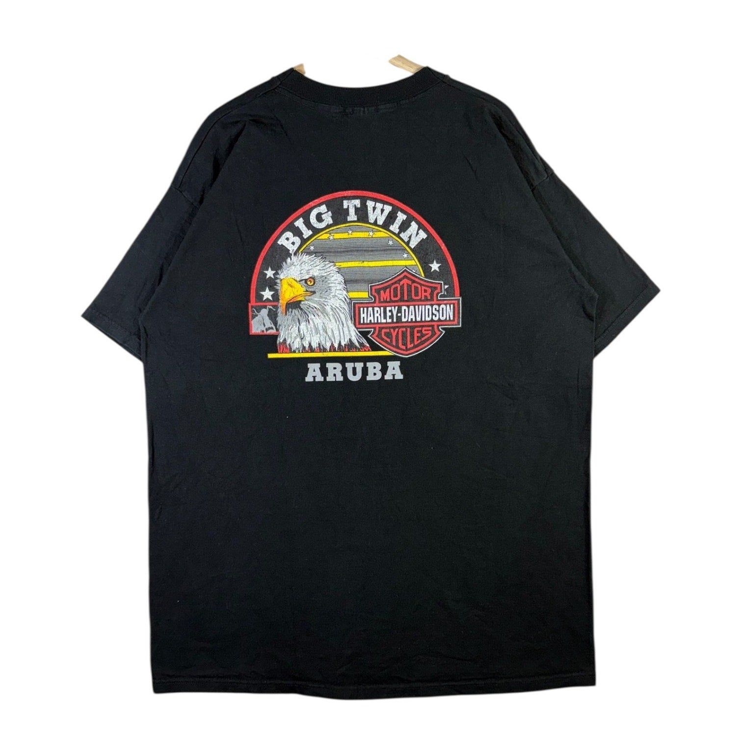 Vintage Harley Davidson Caribbean Map Graphic T-Shirt